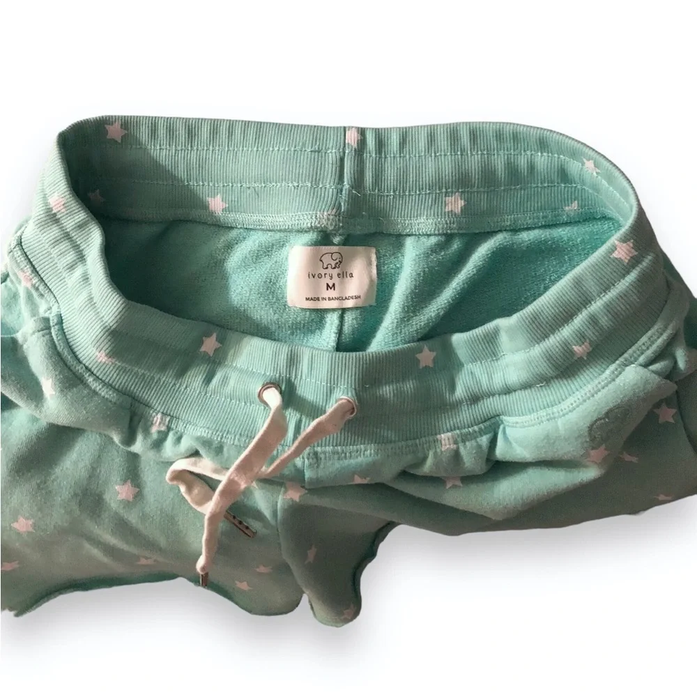 IVORY ELLA Pull On Drawstring Cutoff Shorts Star Pattern